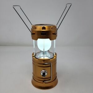 Solar Portable Rechargeable LED Camping Lantern Flashlight Lamp USB Power Bank